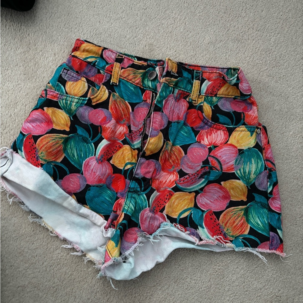 Zara fruit shorts black denim jeans